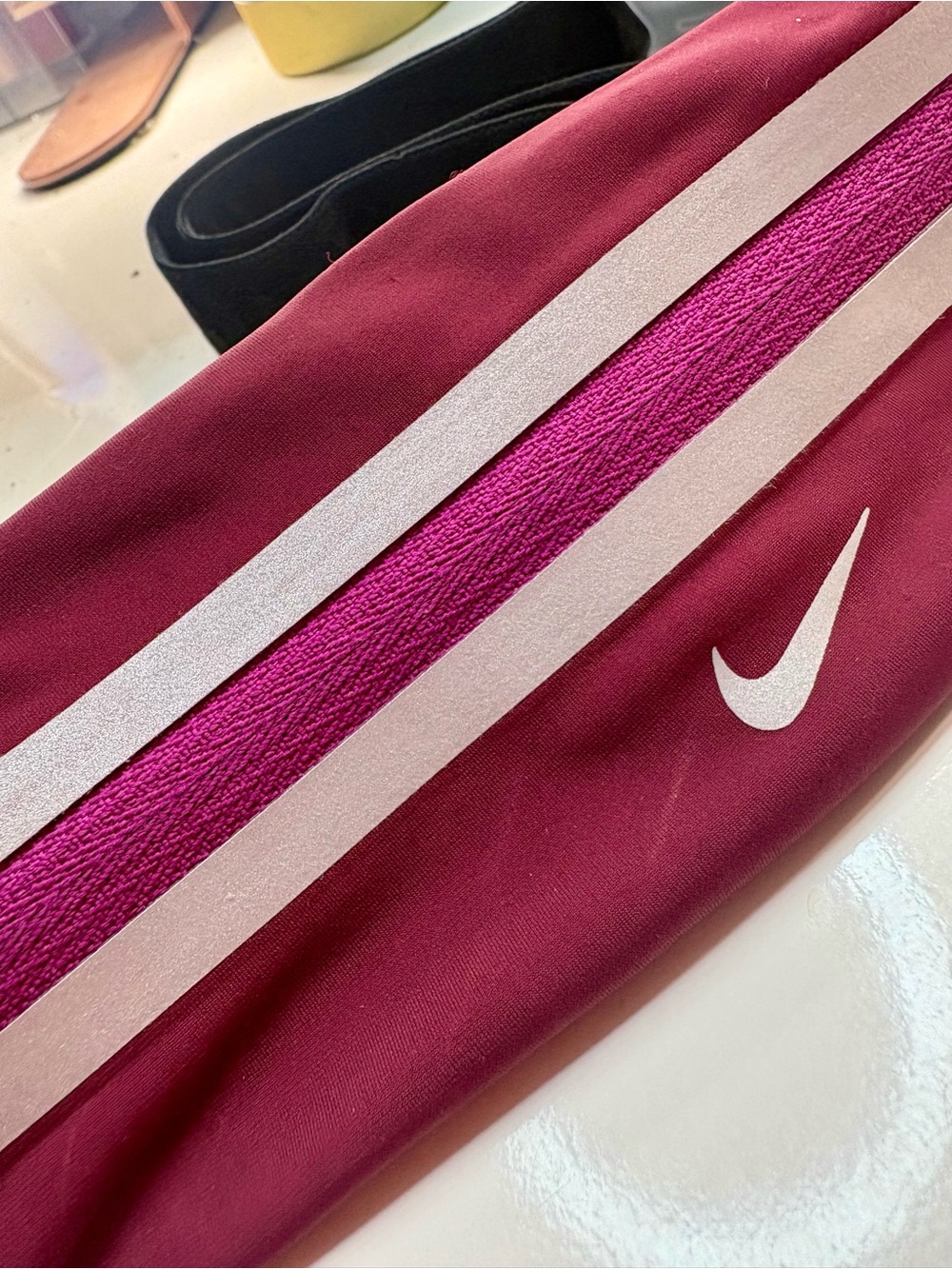 Nike Pink and Magenta Reflective Waist Pouch